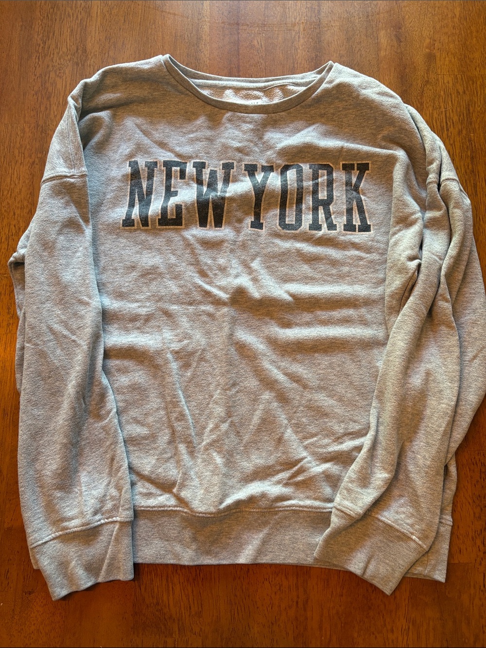 Aeropostale Gray Crewneck Sweatshirt with 'NEW YORK' Chest Print